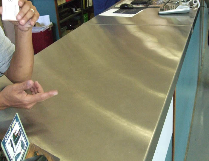 Stainless Steel Retail Parts Counter Top